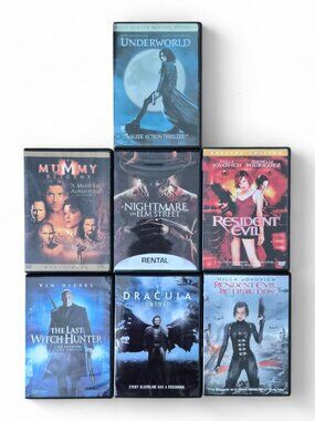 Lot of 7 Action Horror Movies DVD Resident Evil, Dracula Untold, Underworld EUC